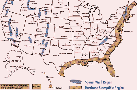 Wind and Flood Map of the US