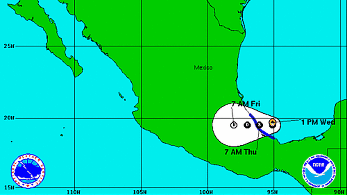 Weather Map of Tropical Storm Barry