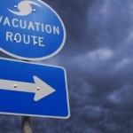 hurricane evacuation route sign